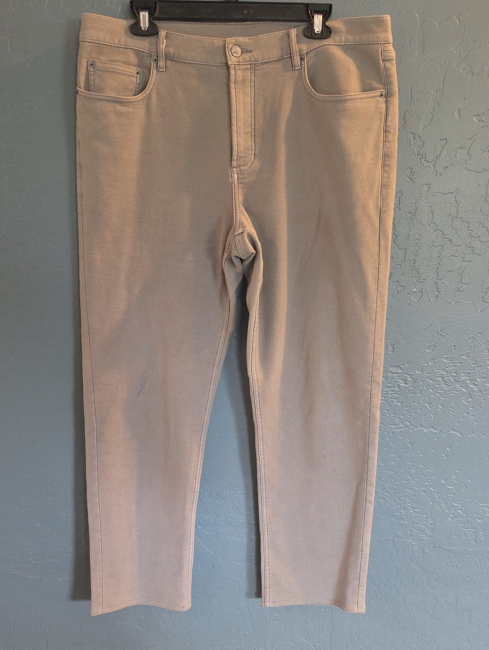 Faherty Terry Stretch Men's Straight Jeans in Light Taupe 36 30